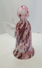 😇 Beautiful Polish Handmade Glass Angel Elegant Pink White 10 in Christmas Gift picture