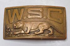 Vintage W.S.C. Bronze Belt Buckle - Washington State Cougars picture
