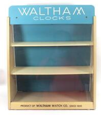 Vintage Waltham Clocks Store Countertop Display Case Glass Cabinet  picture