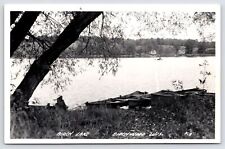 Birchwood WI Big, Bigger, Biggest Rowboats~Tree Leans Over Birch Lake~RPPC c1950 picture