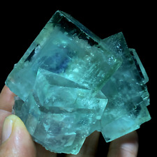 306g Very Transparent Green Cubic Fluorite Crystal Mineral Specimen/XiangHuaLing picture