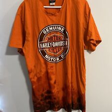 Harley Davison Mens XL Genuine Motor Oil Orange Short Sleeve T Shirt 2012 Iowa picture