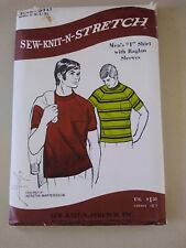 Vintage 1971 Sew-Knit-N-Stretch Pattern #143 Men's T Shirt Size S-XL Uncut  picture