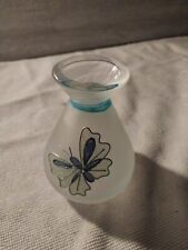 6 in. Hand Painted Frosted Butterfly  Vase picture