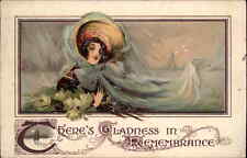 Metamorphic Fantasy Beautiful Woman in Waves c1910 Vintage Postcard picture