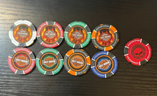 LOT OF 9 - HARLEY DAVIDSON Poker Chips - NEW - AWESOME ASSORTMENT OF CHIPS picture