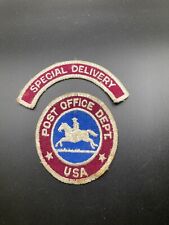 Vintage USPS Post Office Dept Pony Express Logo Patch Rare Special Delivery picture