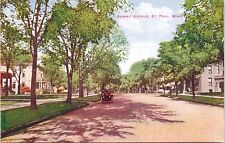 C.1910s St. Paul MN Summit Avenue Street View Motor Car Minnesota Postcard A211 picture