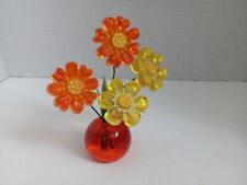 Vintage Lucite Flowers Orange and Yellow picture