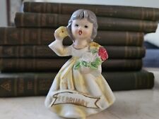 Vintage February Birthday Girl Figurine Bisque February Figurine Lefton? picture
