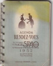 AF101 small notebook agenda rendez vous 4em tri 1952 house talleyrand pen REIMS picture