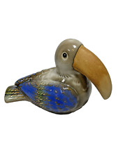 Vintage Ceramic Toucan Figurine With Unglazed Beak Home Decor  6