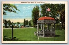 1936 Band Stand Fox Park La Porte Indiana IN Hanna IN Posted Postcard picture