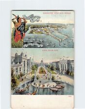 Postcard Birds-Eye View and Indian and View from Pier picture
