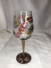 LOLITA “Queen” WINE GLASS No Box 15 OZ Hand-painted picture