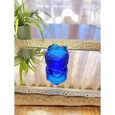 Vintage Avon Tulip Votive Candle, Cobalt Blue Glass, Candleholder picture