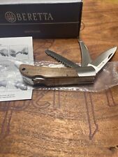 Beretta Duiker Lockback Folding Pocket Knife 440 Steel Blades Walnut Handle picture