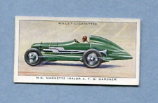 1938 W.D. & H.O. WILL'S CIGARETTES SPEED COLLECTOR CARD #20 M.G. MAGNETTE picture