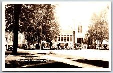 Breckenridge Michigan~Students Drive Their 1930s Cars to High School RPPC 1920s picture