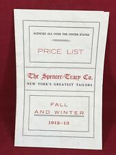 1912/13 Fall & Winter SPENCER~TRACY Co. Price List, New York's Greatest Tailor picture