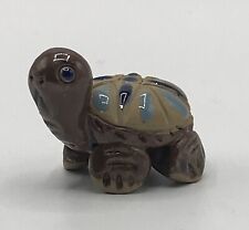 Artesania Rinconada Style.  Blue Brown Tortoise Turtle Ceramic Mini Figurine picture