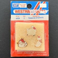 Set 3 VTG Westrim Crafts 1985 Miniature 3 Cioisonne Ornaments 4454 Christmas picture