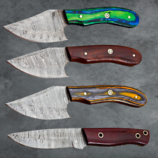 LOT OF 4 CUSTOM HANDMADE DAMASCUS STEEL SKINNERS KIVES EDC KNIFES HUNTING KNIFES picture