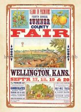 1894 Fourth annual Sumner County fair Wellington Kansas metal tin sign home wall picture