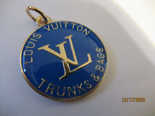 LOUIS VUITTON LV  1 ZIPPER PULL CHARM GOLD tone metal ,COBALT BLUE , 29X25mm picture
