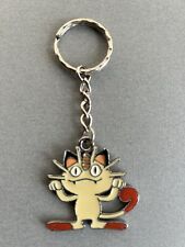 Vintage (1995, 1996, 1998) Pokémon Nintendo Meowth Metal & Enamel Key Ring picture