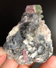 191 Grams Very Nice Quality Tourmaline Bunch Crystals Specimen with Quartz Afgha picture
