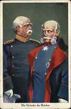 WWI Propaganda Satire Caricature Otto Von Bismarck & Franz Josef c1915 Postcard picture