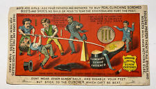 1890’s Clinching Screw Boots & Shoes Tradecard Boston Great Artwork Graphics picture