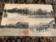 LOT OF 4 WW1 US ARMY SOLDIERS AEF FRANCE POSTCARDS,CAMP,CHOW LINE,4th OF JULY picture