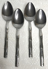 4 Reed Barton Rebacraft Spoon Oval Soup Table Royal Bamboo Stainless 7-1/8
