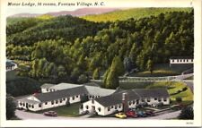 1956, Motor Lodge, FONTANA VILLAGE, North Carolina Linen Advertising Postcard picture