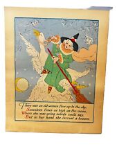 Vintage Good Witch Fairy Nursery Rhyme Watercolor PF Co TSR M&B NY Illustration picture