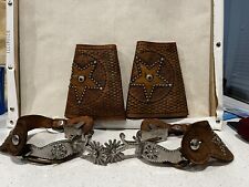 Vintage Les Vogt Spurs: P730-M With Leather Straps & Leather Wrist Cuffs picture