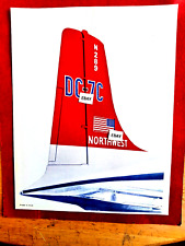 Northwest Airlines Print Douglas DC-7 Tail N 289 11in x 8 1/2in picture