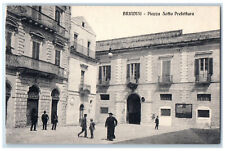 c1910 Square Below Prefecture Brindisi Italy Posted Antique Postcard picture