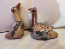 Tonala Vintage Pottery Birds Set Of 2 Mexican  picture