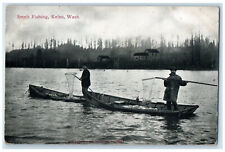 c1910 Boat Canoeing Smelt Fishing Kelso Washington WA Antique Postcard picture