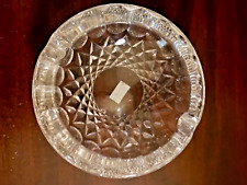 Pinwheel Ashtray, Vintage Mid Century thick heavy Cut Glass Crystal picture