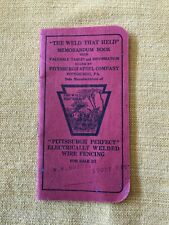 Antique 1908 Memorandum Book - Pittsburgh Steel Company -