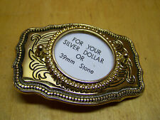 Western Silver Dollar Belt Buckle - gold and Black - for 38mm coin - new picture
