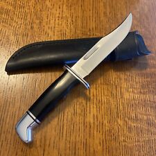 Buck Knives Special 119 Black Phenolic Handle Fixed Blade Knife & Sheath VTG 97' picture