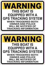 3.5in x 2.5in Boat Equipped with GPS Tracking System Vinyl Stickers Signs Decals picture