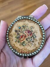 Michal Negrin Compact Box Mirror Romantic Flower Design & Crystals picture