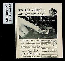 1940 LC Smith Super Speed Typewriter Machine Woman Vintage Print Ad 35862 picture