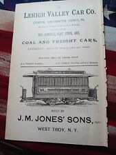 1889 Print Ad ~ J.M JONES West Troy NY 34th Street Ferry Trolley Car Picture picture